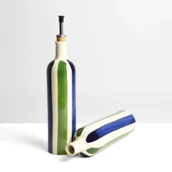 Céladon Paris Bouteille d'huile | Bleu & Vert Linhas Hot