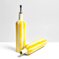 Céladon Paris Bouteille d'huile | Jaune Linhas
