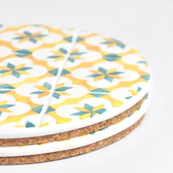 Céladon Paris Dessous de plat | Jaune & Vert Azulejos Clearance