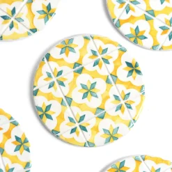 Céladon Paris Dessous de verre | Jaune & Vert Azulejos New