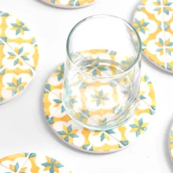 Céladon Paris Dessous de verre | Jaune & Vert Azulejos New
