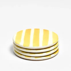 Céladon Paris Dessous de verre | Jaune Linhas New