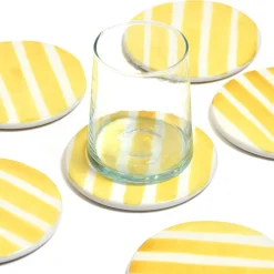 Céladon Paris Dessous de verre | Jaune Linhas New