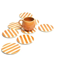 Céladon Paris Dessous de verre | Terracotta Linhas Hot
