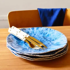 Céladon Paris Grande assiette Onda | Bleu écume New