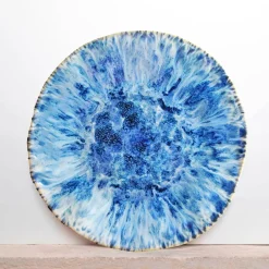 Céladon Paris Grande assiette Onda | Bleu écume New