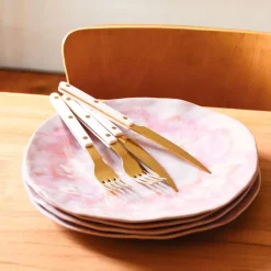 Céladon Paris Grande assiette Onda | Rose anémone New