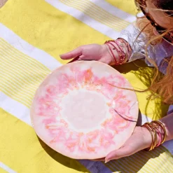 Céladon Paris Grande assiette Onda | Rose anémone New