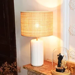Céladon Paris Lampe Luzia | Blanc & Raphia Best