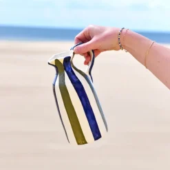 Céladon Paris Petit pichet | Bleu & Vert Linhas Hot