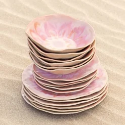 Céladon Paris Service pour 6 Onda | Rose anémone Hot