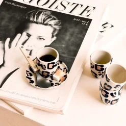Céladon Paris Set de 2 tasses expresso | Léopard Hot