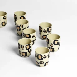 Céladon Paris Set de 2 tasses expresso | Léopard Hot